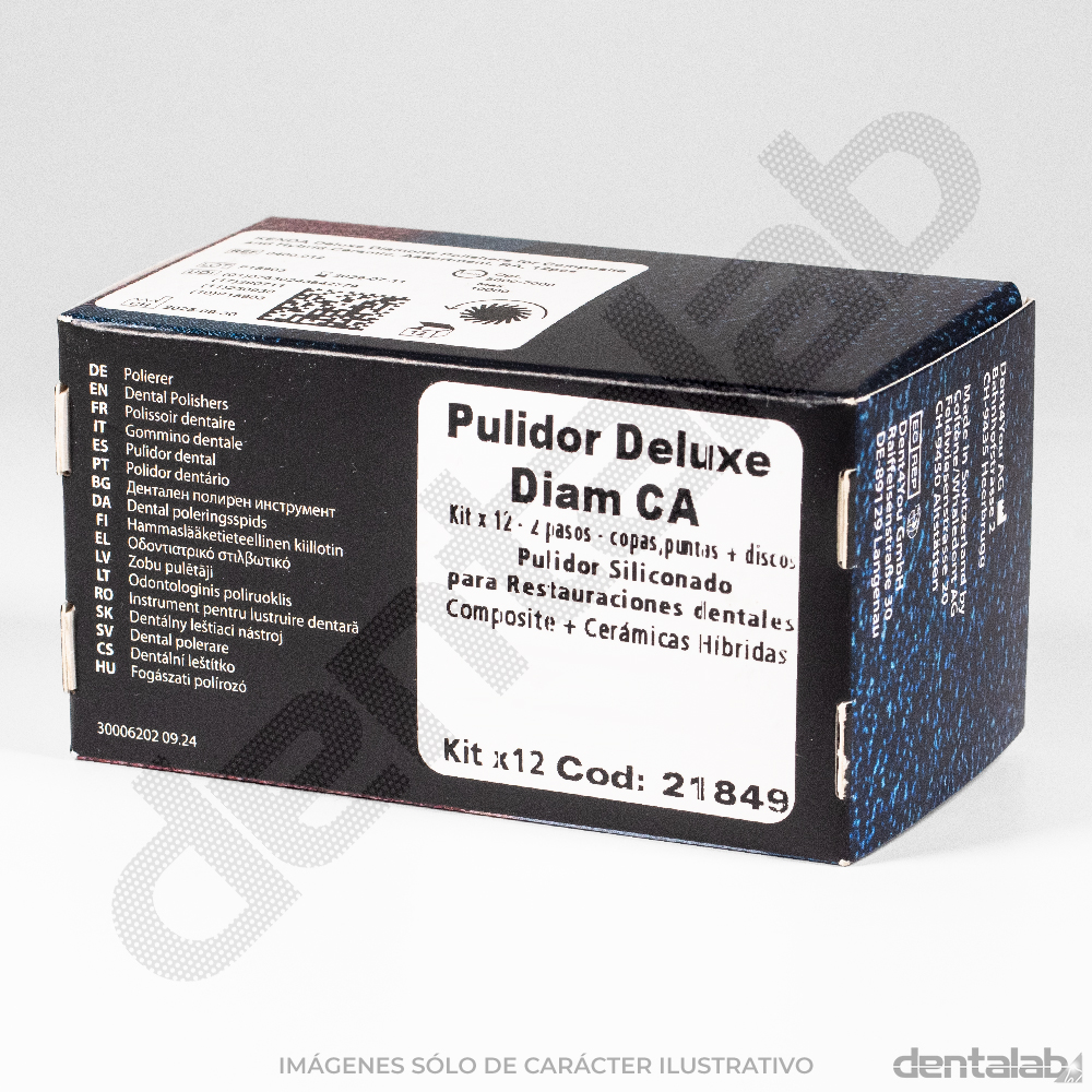 Pulidor CA Deluxe Diamantado para Composite + Cerámica Híbrida KENDA • Kit x 6 und.