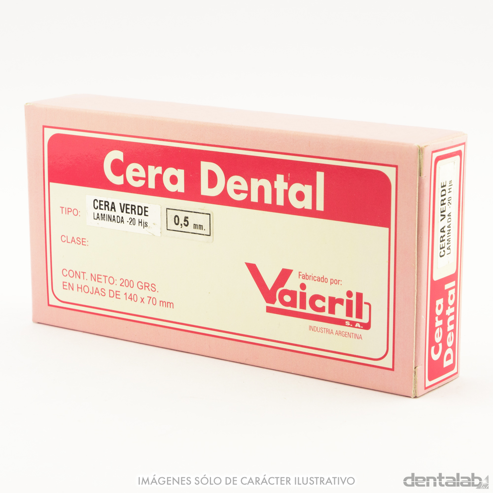Cera Laminada Lisa Vaicril x 20 und.