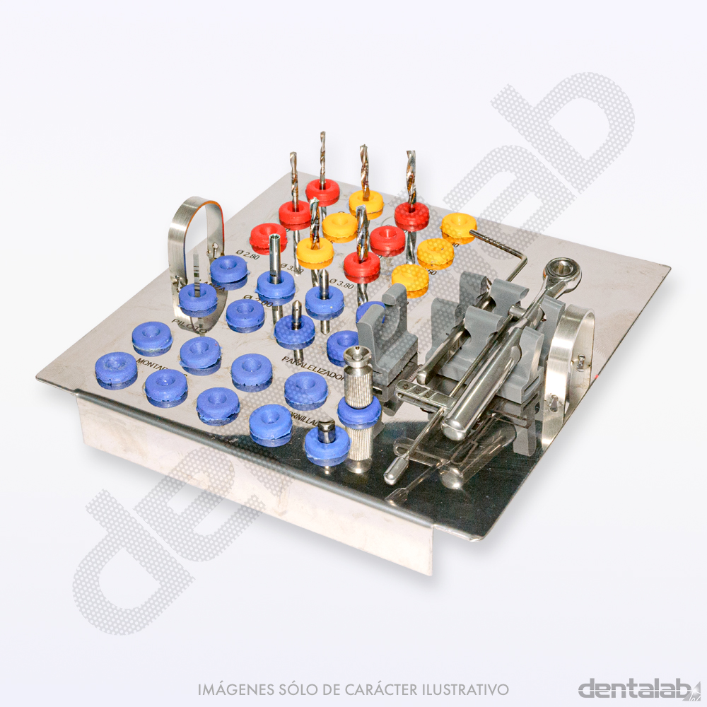 Kit Caja Quirúrgica (Fresas + Paralelizador + Puntas + Prolongador + Rodela + Sonda + Torquimetro)