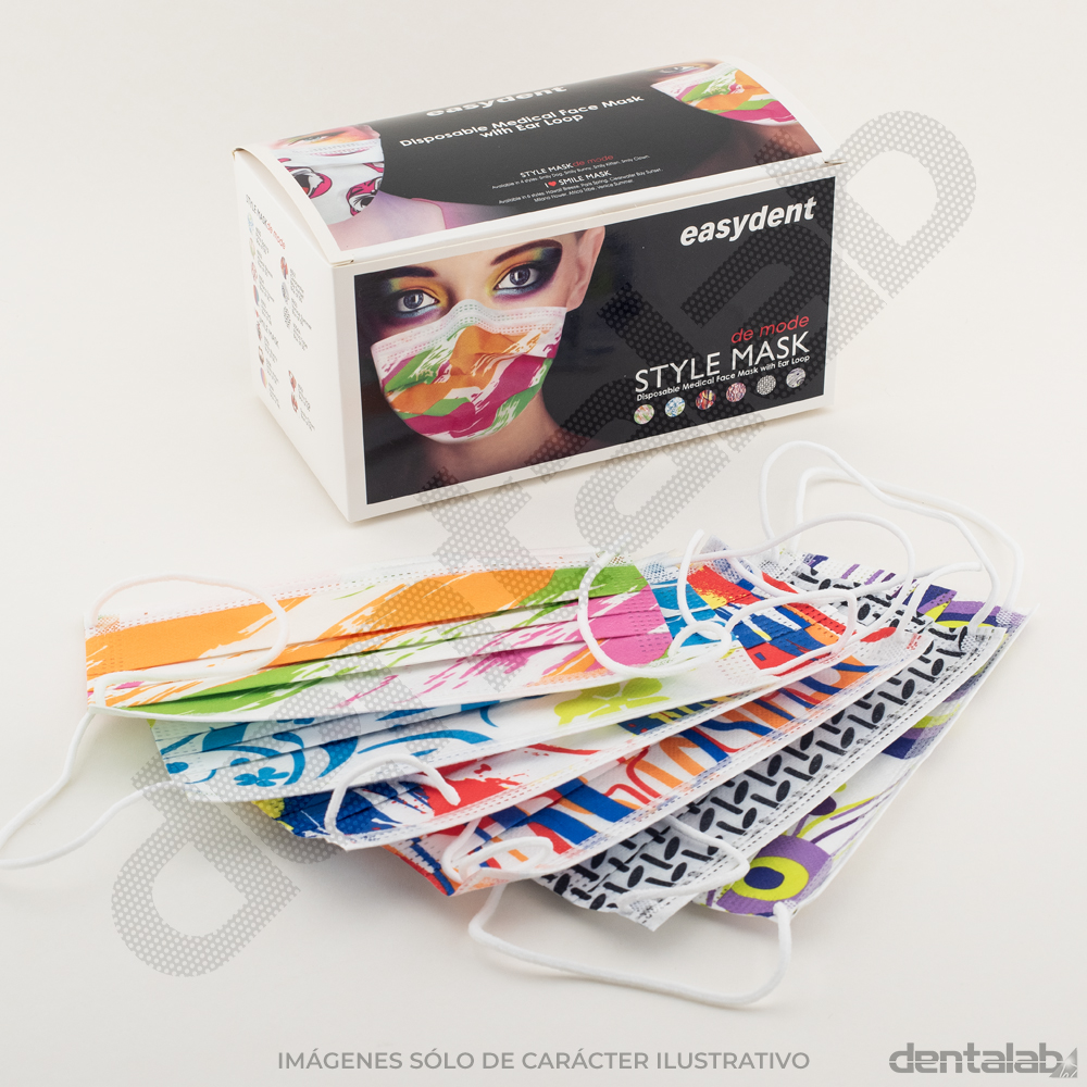 Barbijo 3 Capas Style Diseños Surtidos x 50 und. en Caja