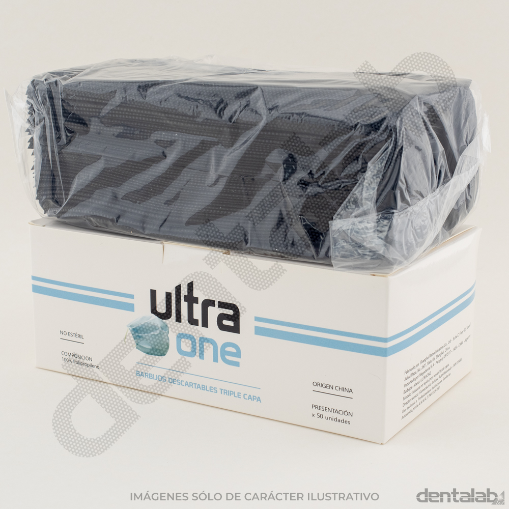 Barbijo 3 Capas Negro x 50 Und. • Ultra One