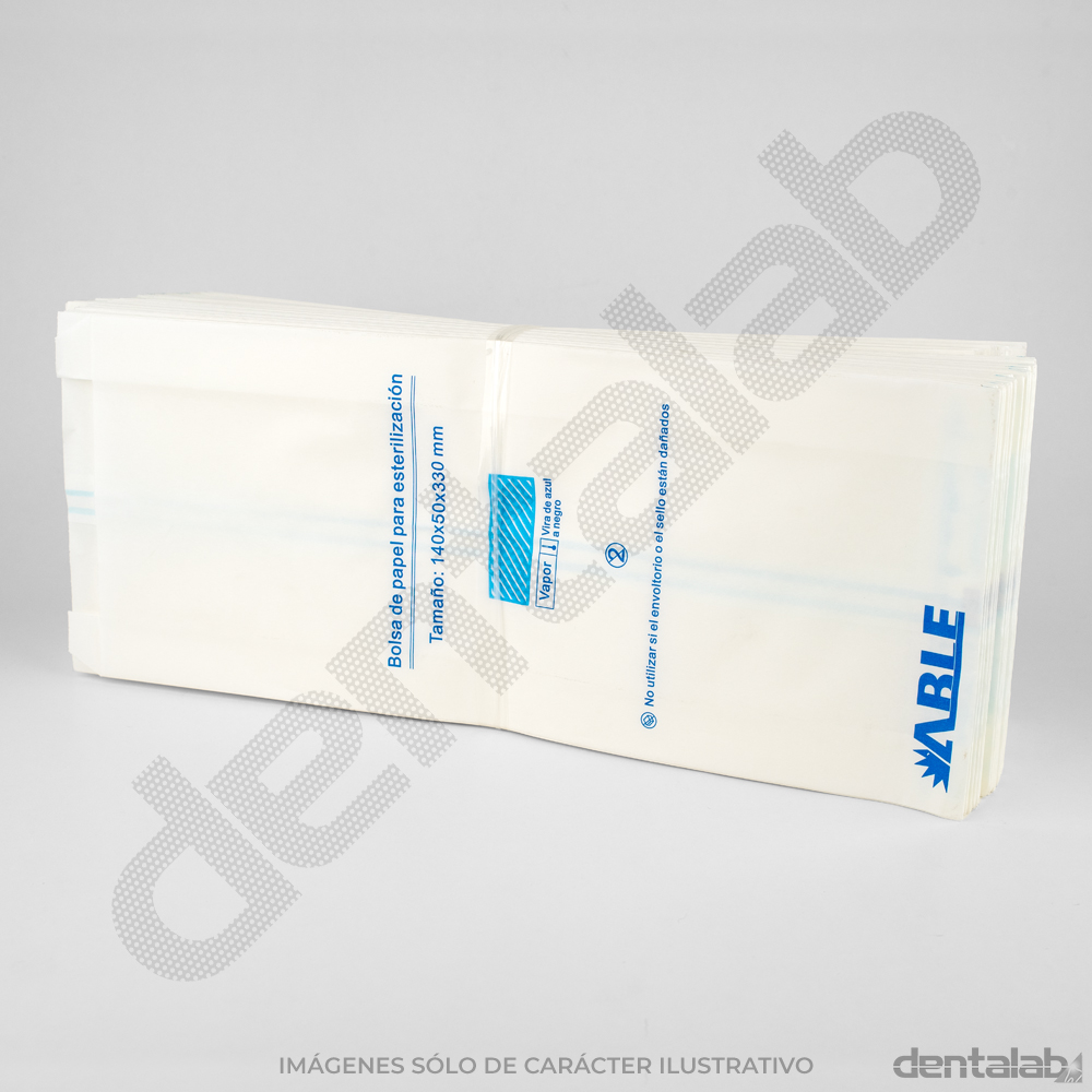 Bolsa para Esterilizar con Vapor ABLE • 140x50x330mm x 100 und.