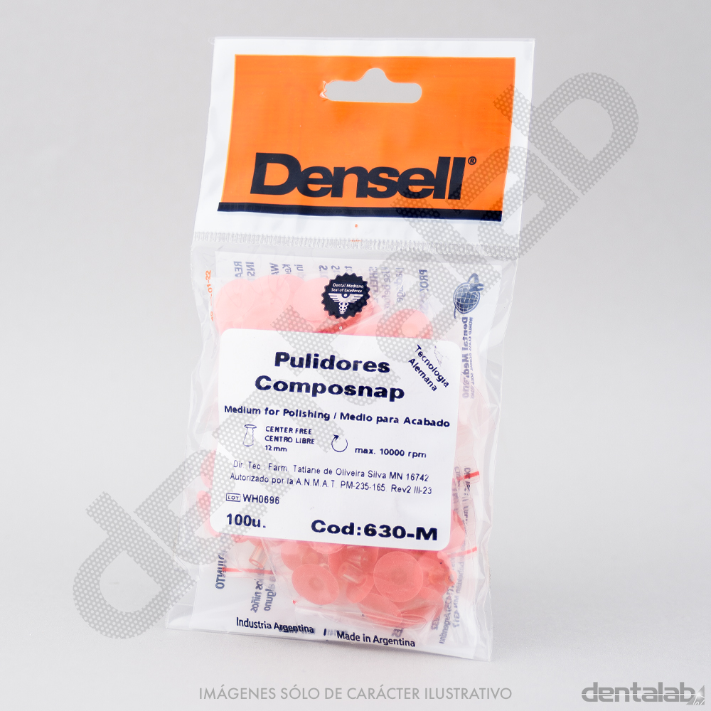 Discos CompoSnap Medio 12mm Rojo Densell x 100 und.