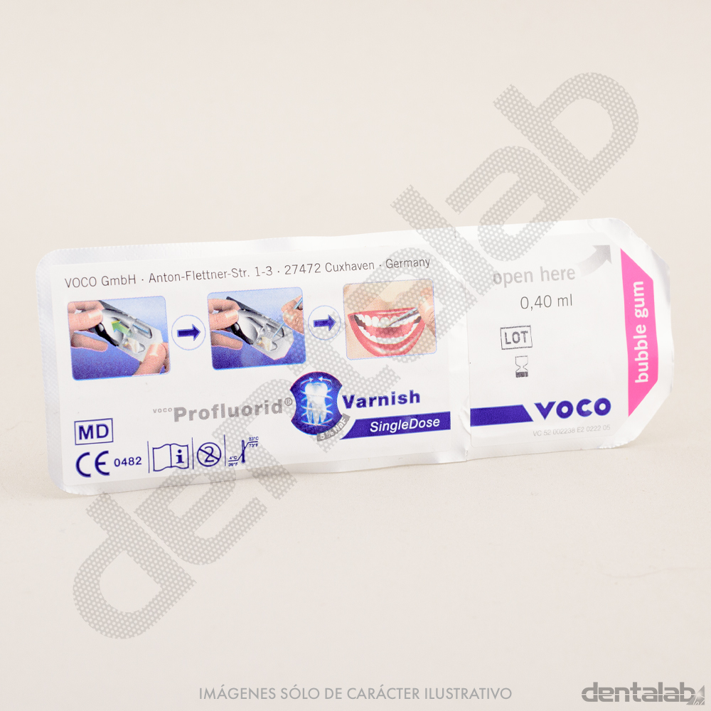 Barniz de Flúor Profluorid Varnish Unidosis Sabor Chicle Voco x 0.40ml 