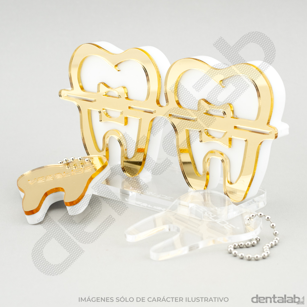 Accesorio Slide Deco Brackets Glam + 2 llaveros • Dorado • VEESLIDE