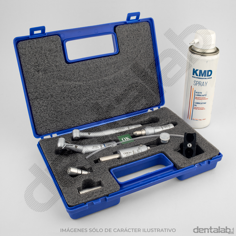 Kit Académico KMD • 4 Piezas (Turbina Sacafresas + CA Gatillo + PM + MM)