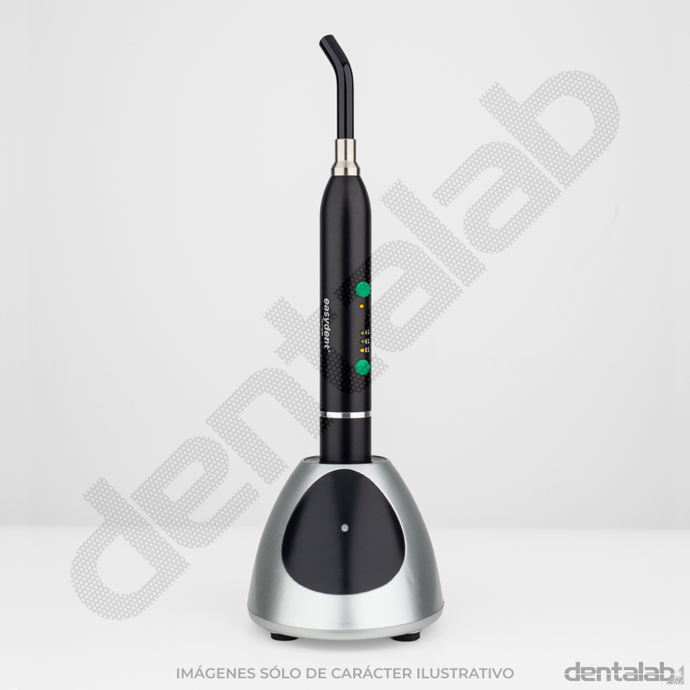 Lámpara de Fotocurado Easydent • Led 500 PowerA • Aluminio Inalámbrica Negra • Fibra Óptica • 1.800 mW/cm²