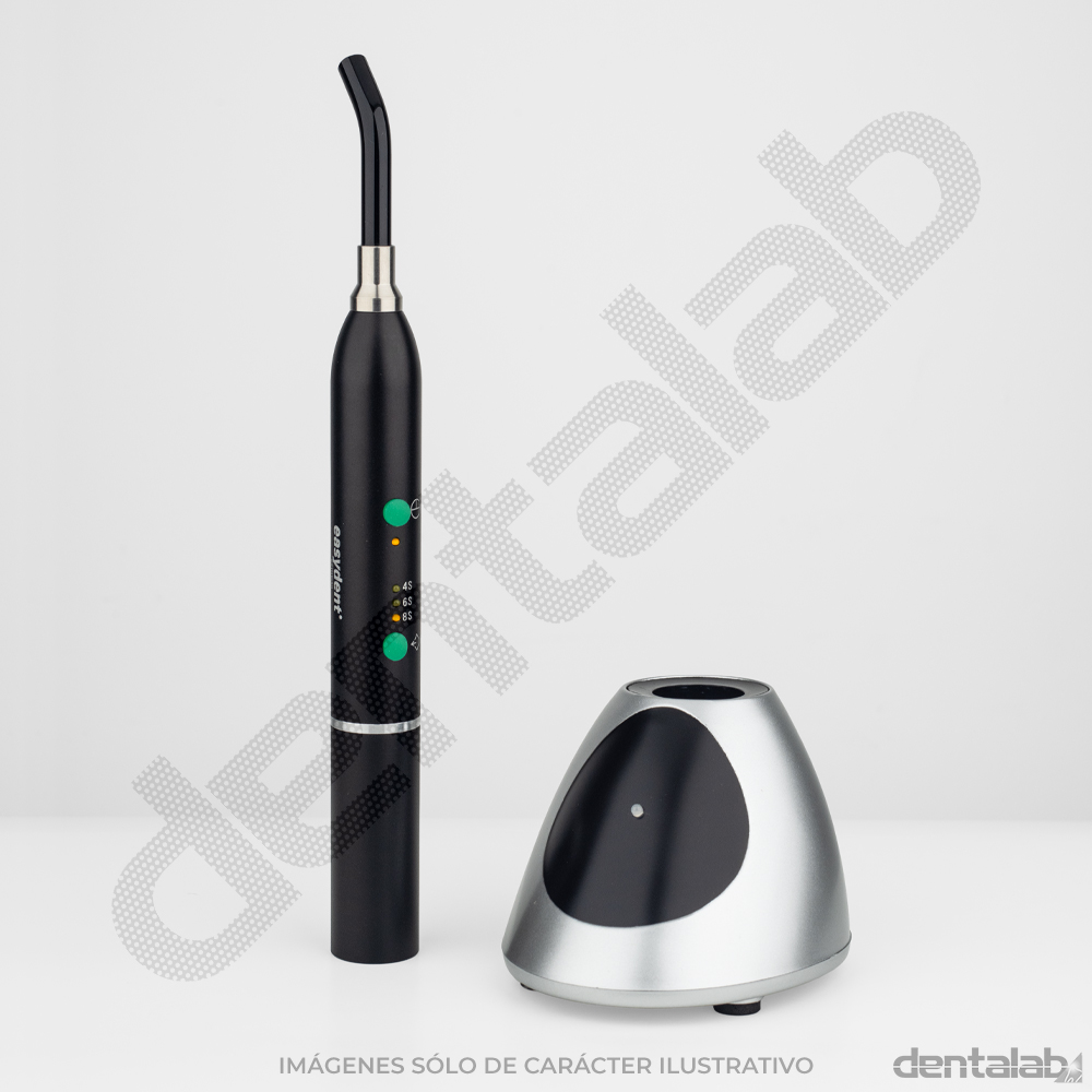 Lámpara de Fotocurado Easydent • Led 500 PowerA • Aluminio Inalámbrica Negra • Fibra Óptica • 1.800 mW/cm²